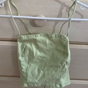 Garage green crossed back tank top